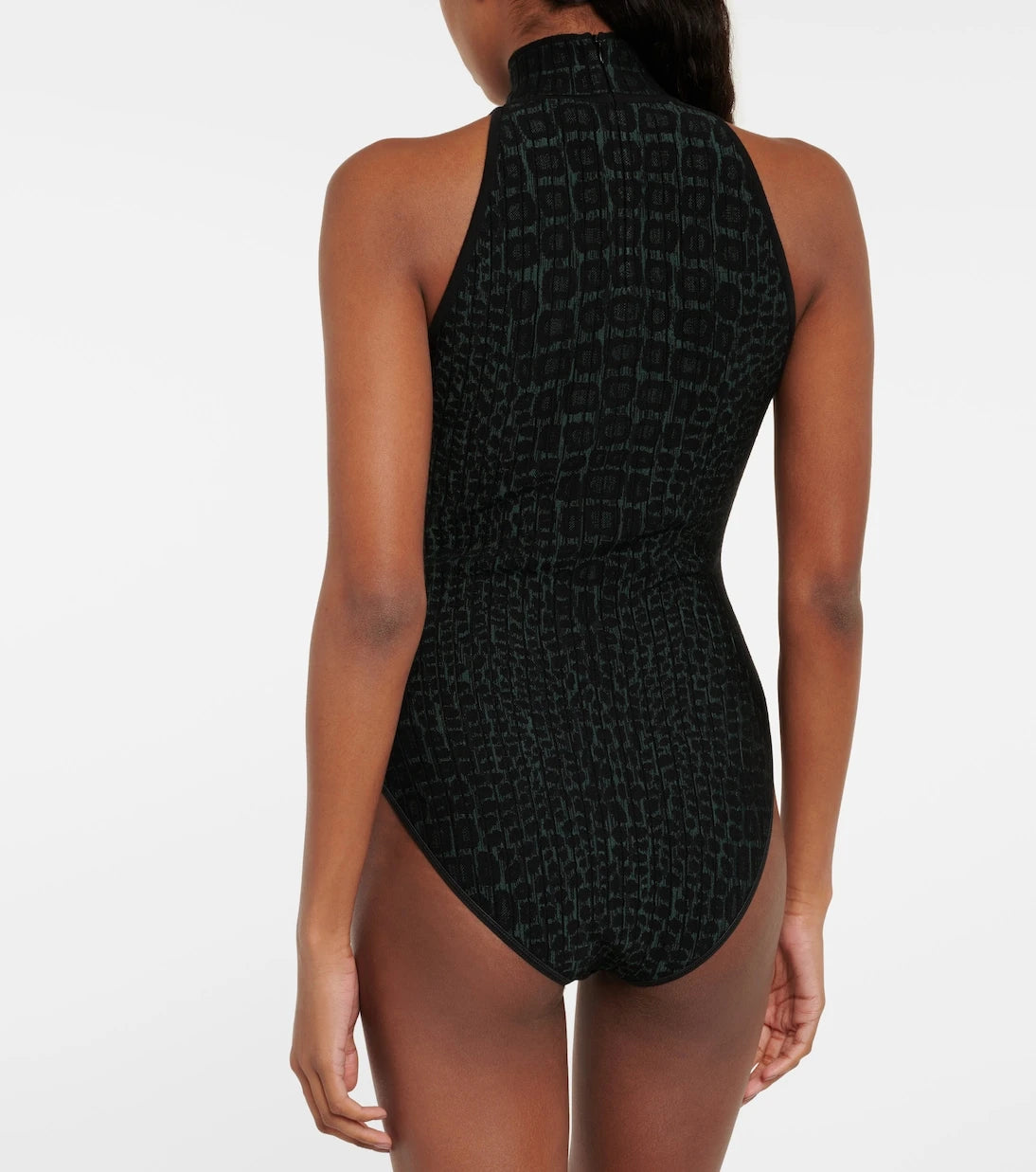 Alaïa - Croc-effect halterneck bodysuit