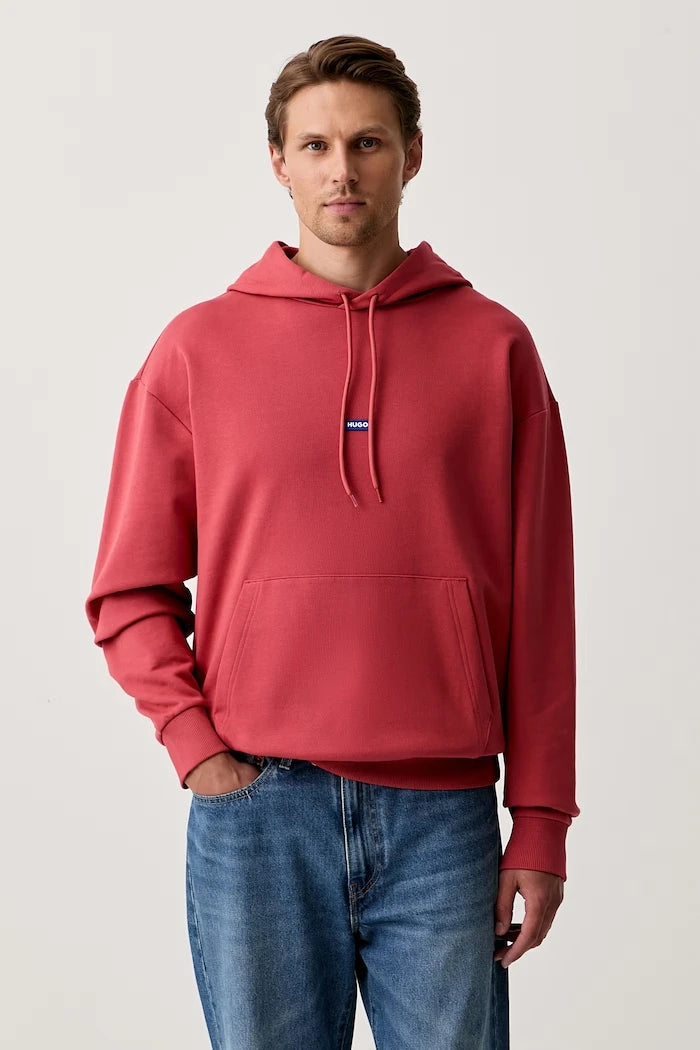 HUGO Blue kapüşonlu erkek pamuklu sweatshirt Nalonso