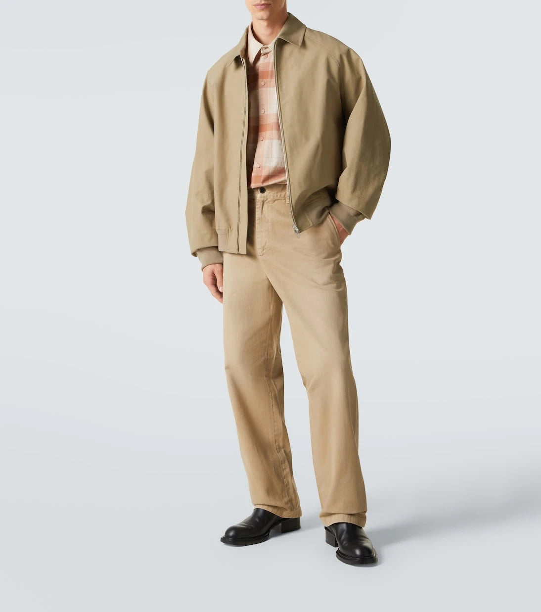 Calvin Klein Collection - قميص بولينج قطني كبير الحجم بنقشة مربعات من تومي