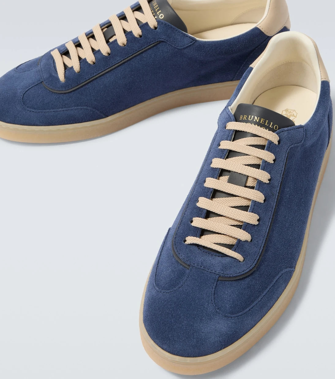 Brunello Cucinelli - Leather-trimmed suede sneakers