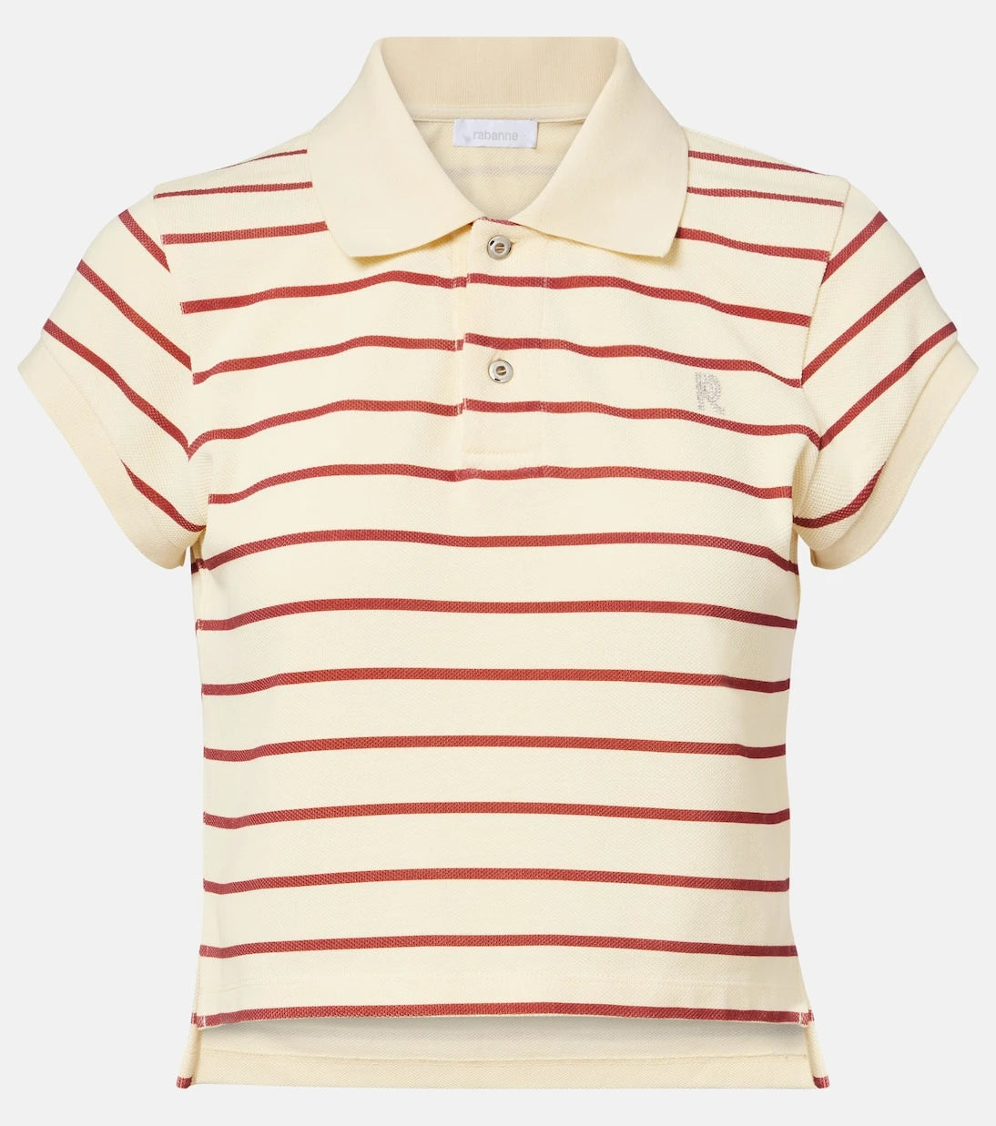 Rabanne - Striped cotton piqué polo shirt