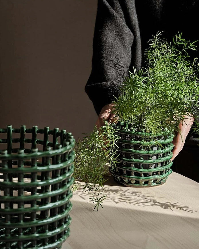 ferm LIVING Ceramic Basket S Dekoratif Sepet