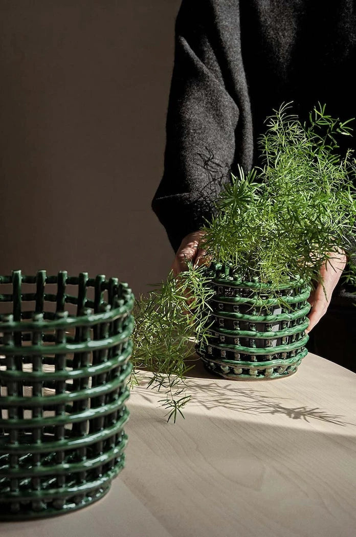ferm LIVING Ceramic Basket S Dekoratif Sepet