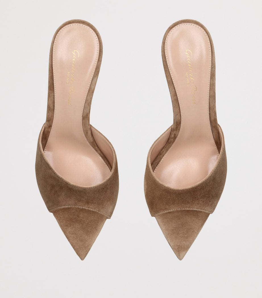 Gianvito Rossi Beige Suede Elle Mules 85