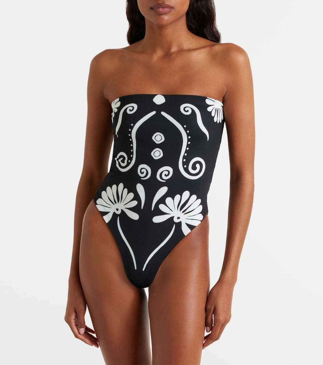 Cala de la Cruz - Lore printed strapless swimsuit