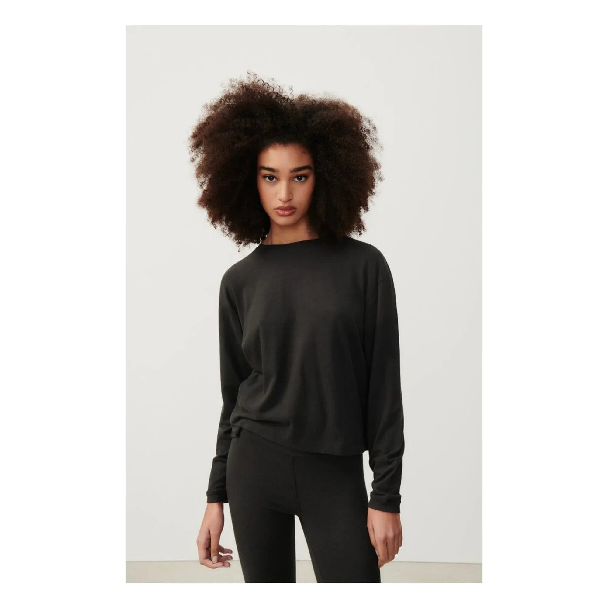 American Vintage - Ypawood Long Sleeve Boat Neck T-Shirt | Carbon