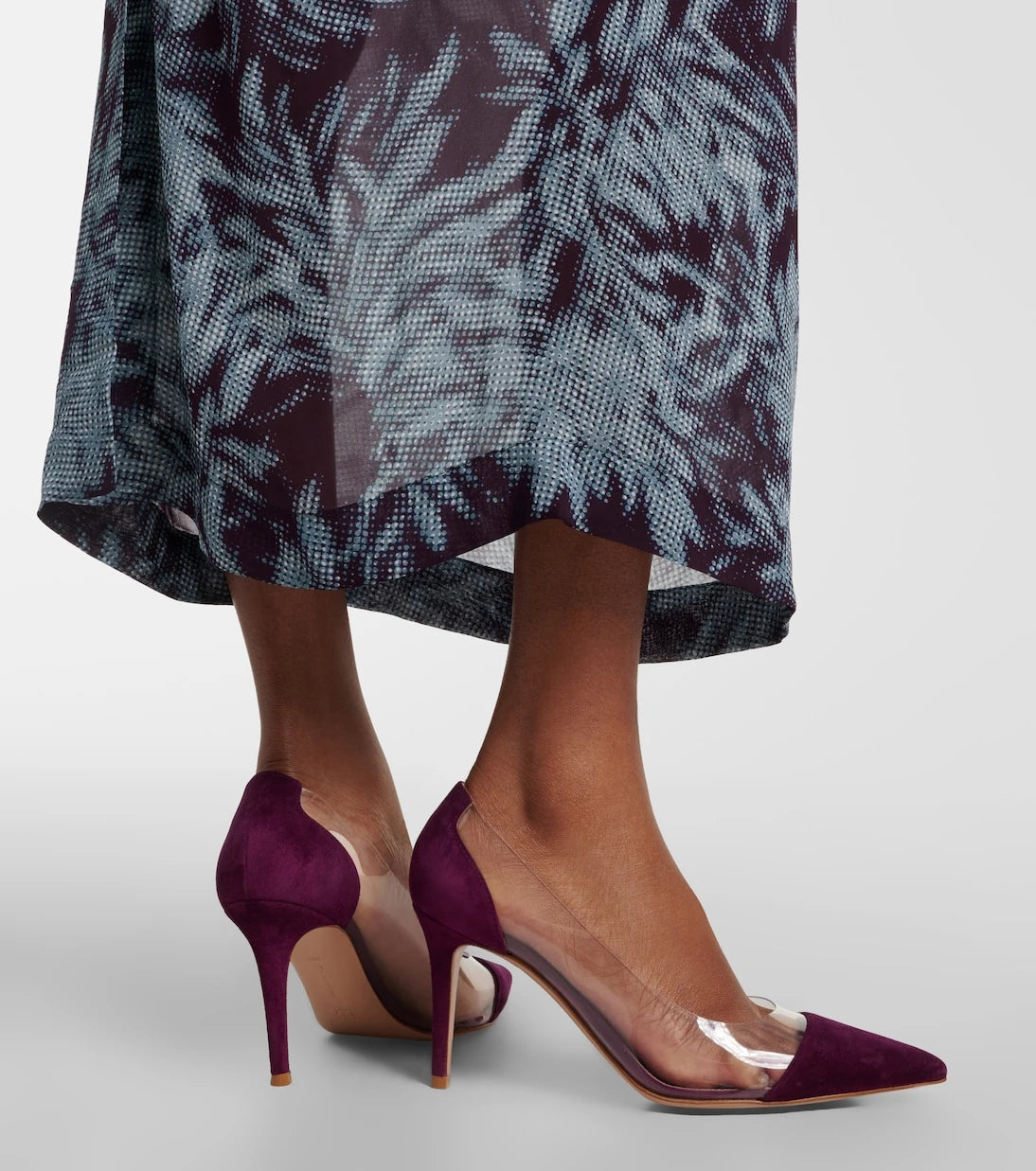 Gianvito Rossi - Plexi suede and TPU pumps
