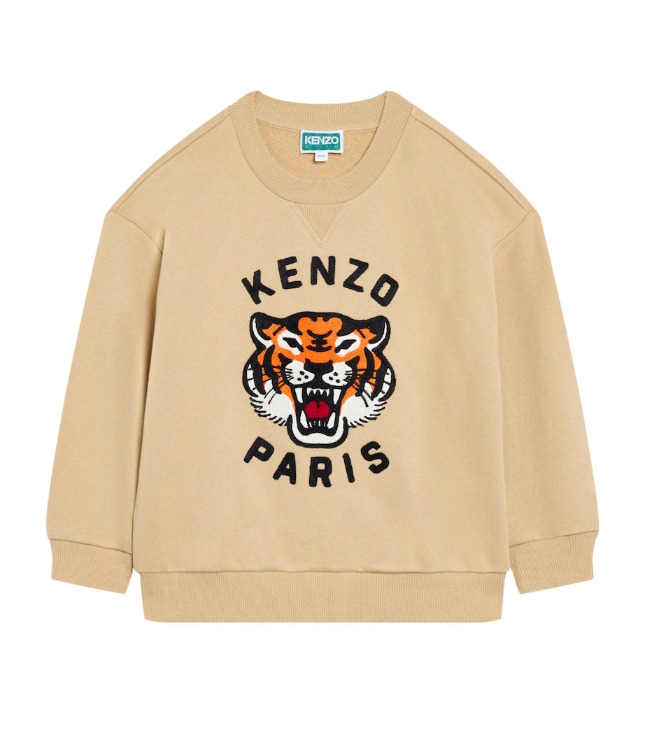 Kenzo Kids Cotton Crochet-Tiger Sweatshirt (2-14 Years)