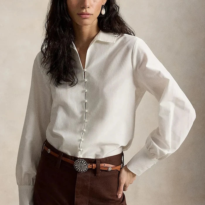 Polo Ralph Lauren kadın gömlek, ipek ilaveli