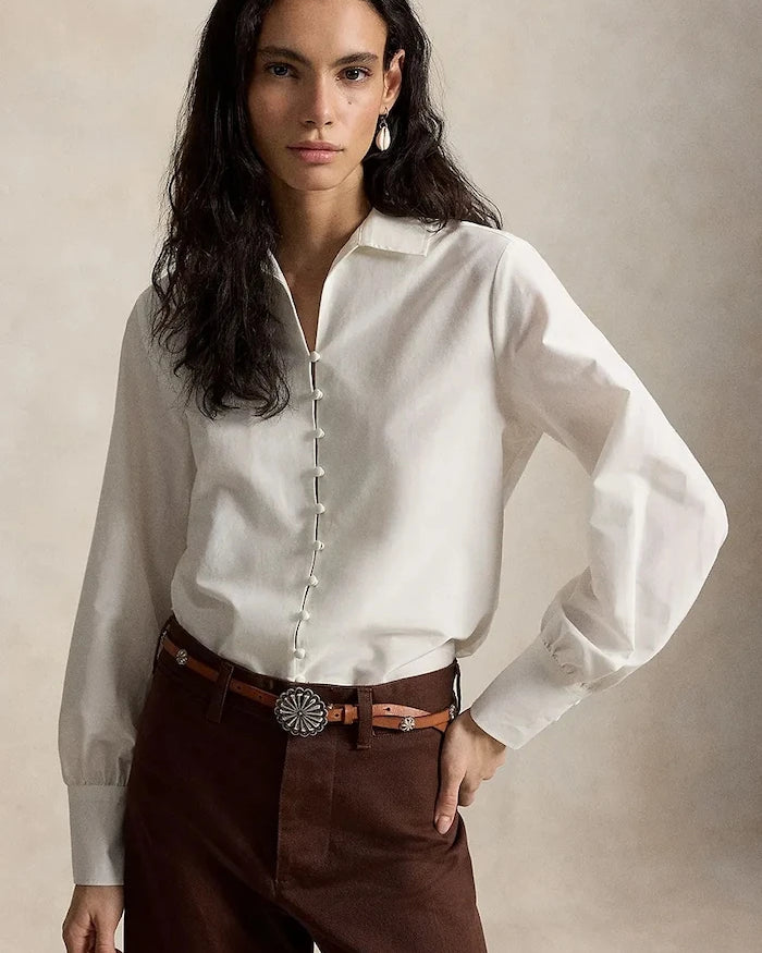 Polo Ralph Lauren kadın gömlek, ipek ilaveli