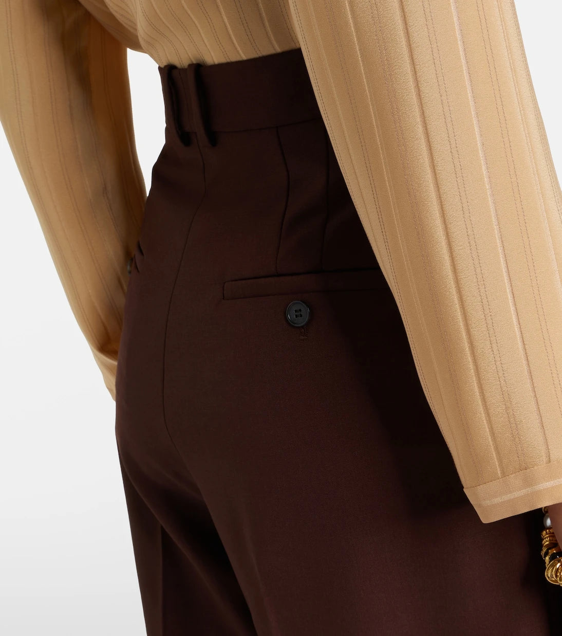 Saint Laurent - Wool and mohair wide-leg pants