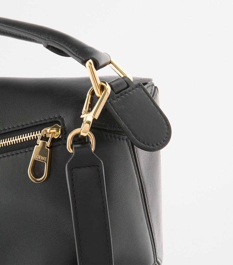 LOEWE Black Small Leather Featherlight Puzzle Top-Handle Bag