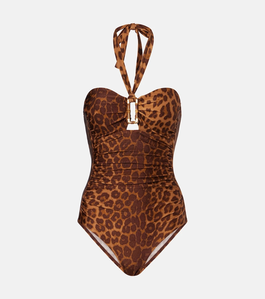 Zimmermann - Mahon leopard-print halterneck swimsuit