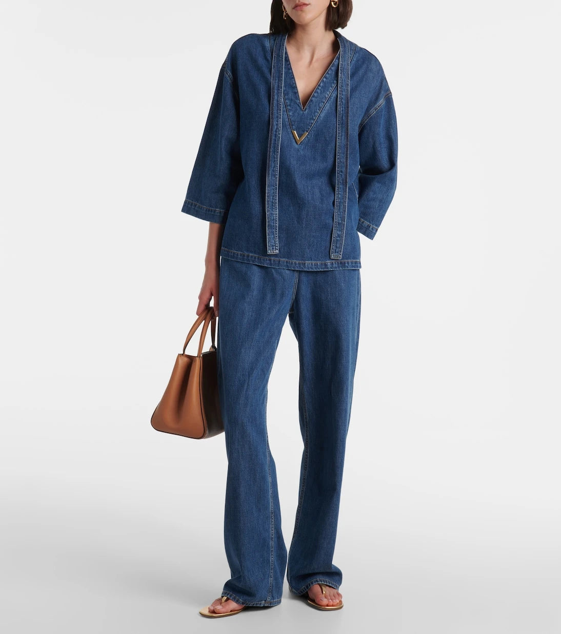 Valentino - High-rise wide-leg jeans