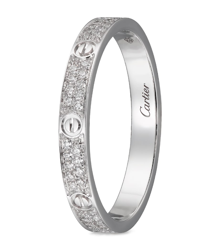White Gold and Diamond LOVE Ring