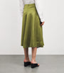 Vince Green Satin Midi Skirt