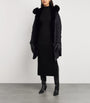 Yves Salomon Black Fox-Rabbit Fur-Trim Parka
