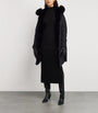 Yves Salomon Black Fox-Rabbit Fur-Trim Parka