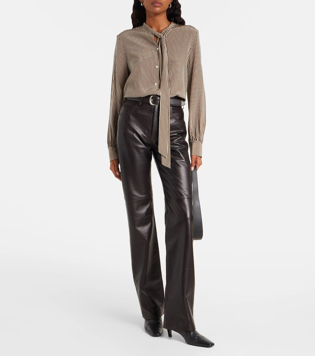 Nili Lotan - Leather bootcut pants