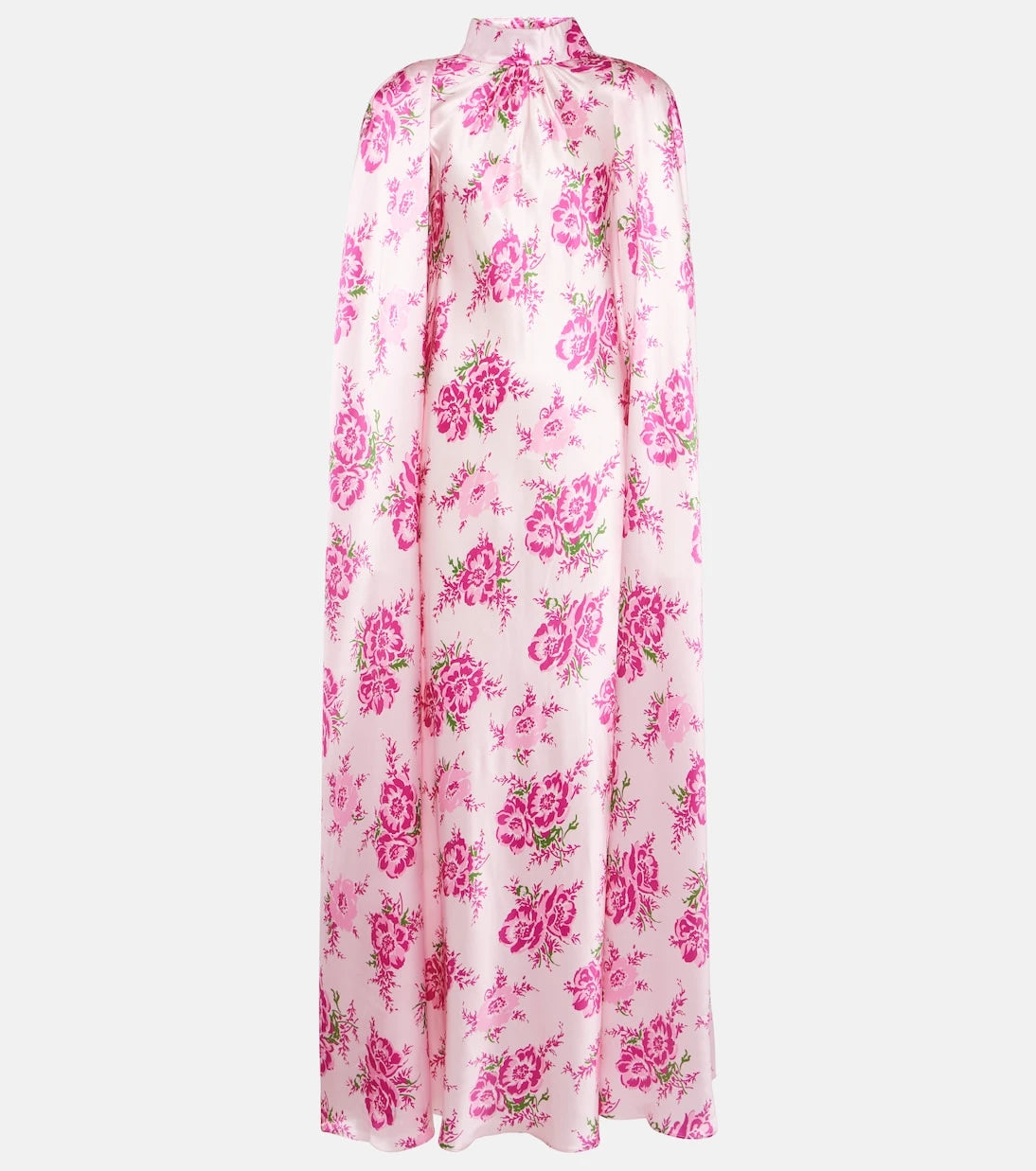 Rodarte - Caped floral silk satin gown
