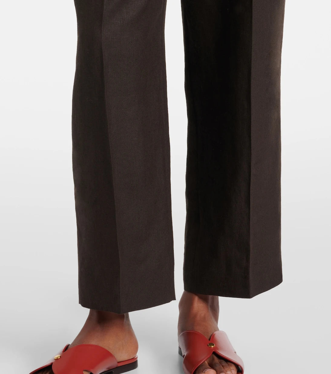 Loro Piana - High-rise linen straight pants