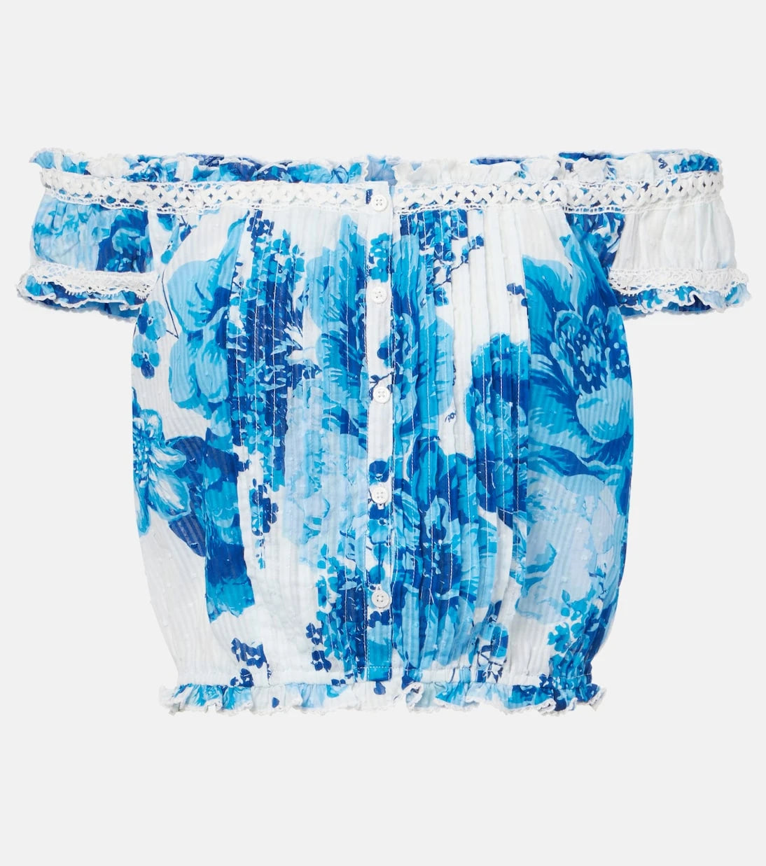 Poupette St Barth - Alba floral off-shoulder cotton top