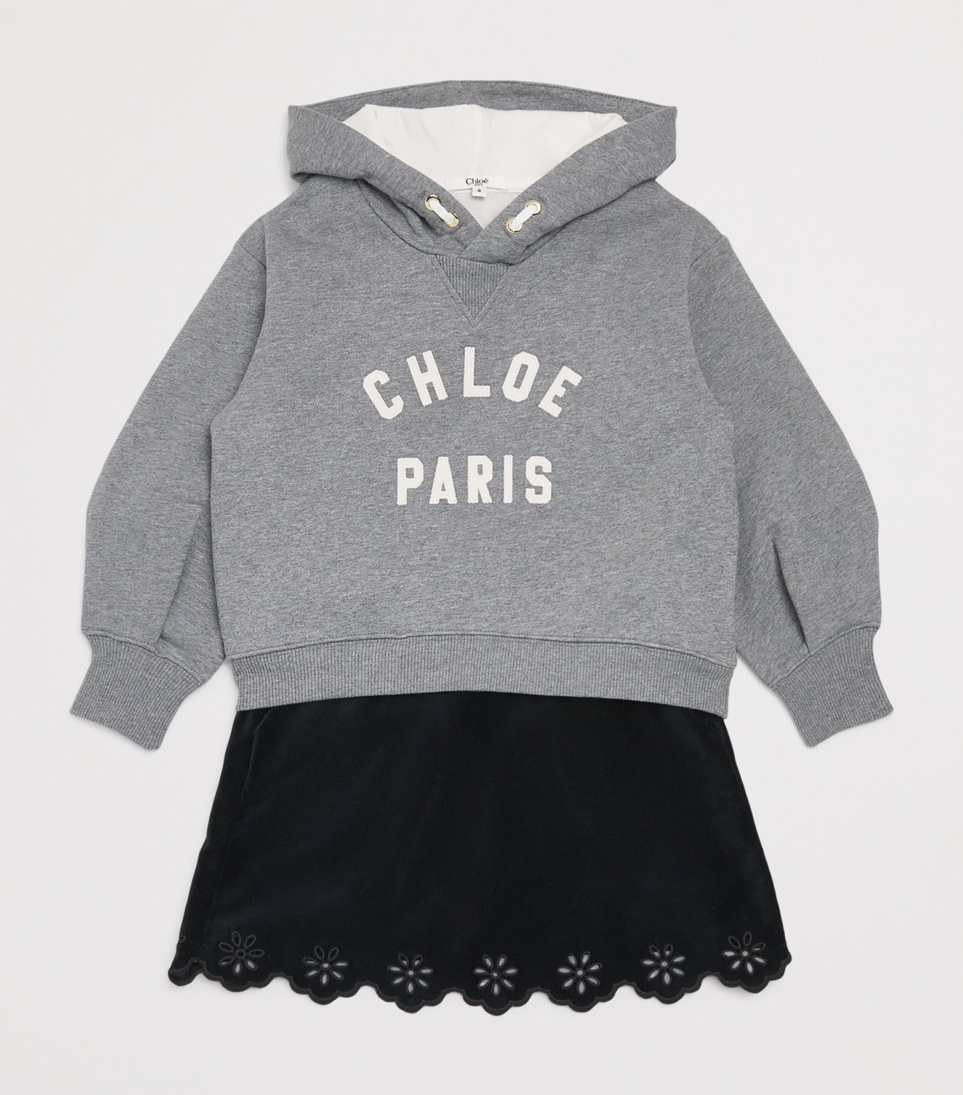 Chloé Kids Cotton Paris Logo Hoodie (14 Years)