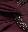 Roland Mouret Burgundy Embellished Twist Midi Dress