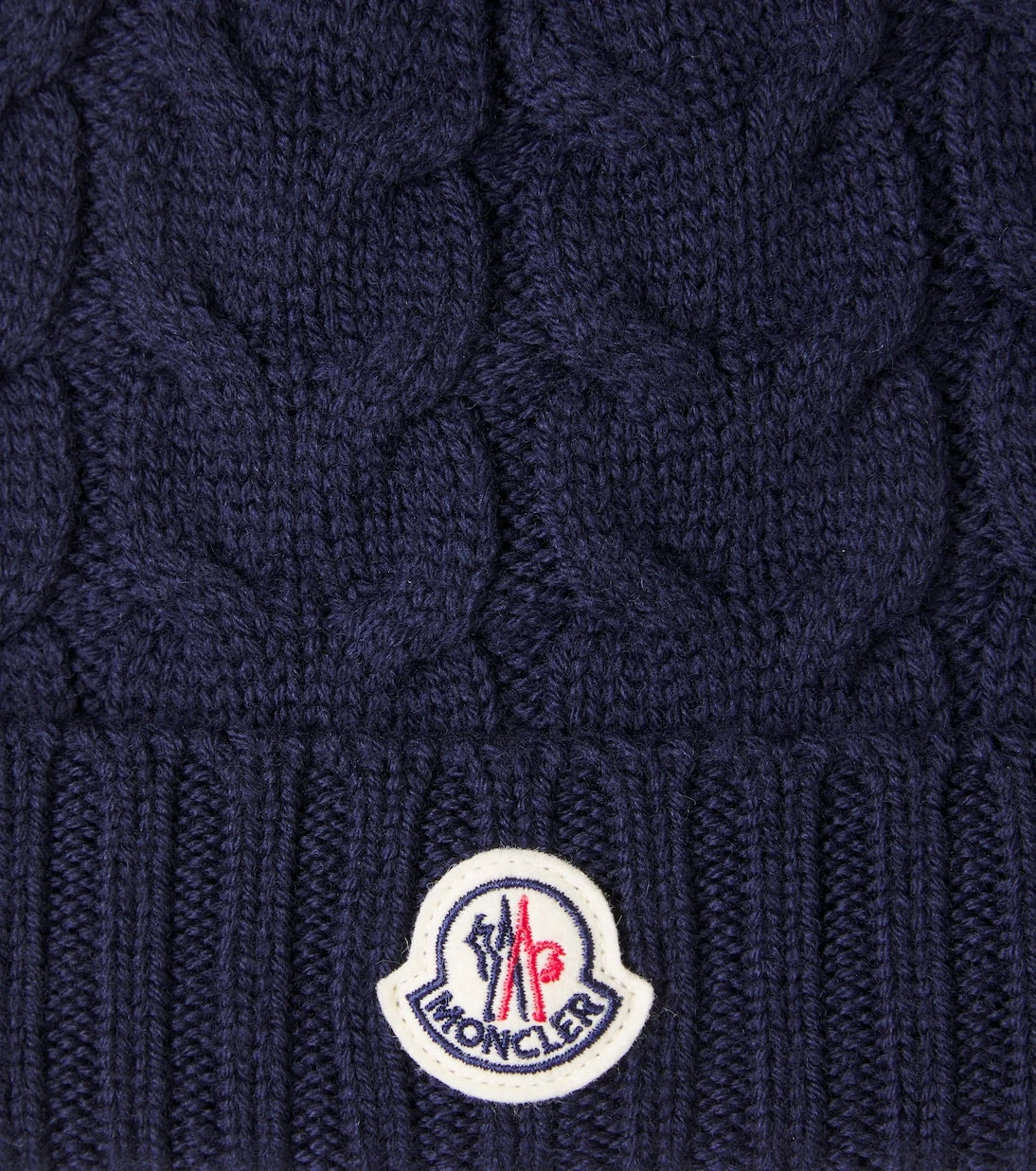 Moncler Enfant - Logo cable-knit wool beanie