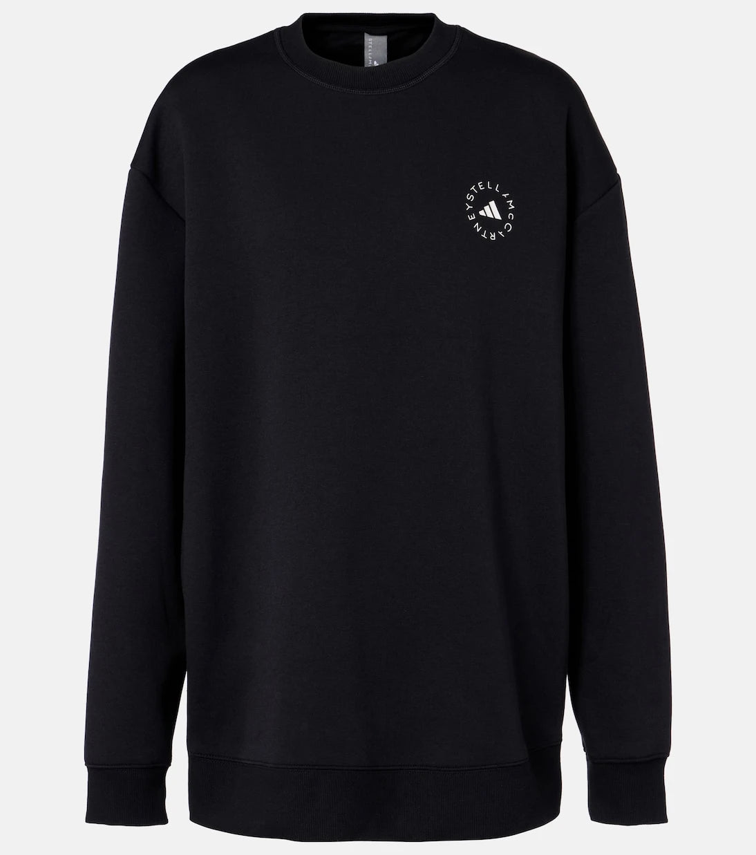 Adidas by Stella McCartney - سويت شيرت من مزيج القطن بشعار الماركة
