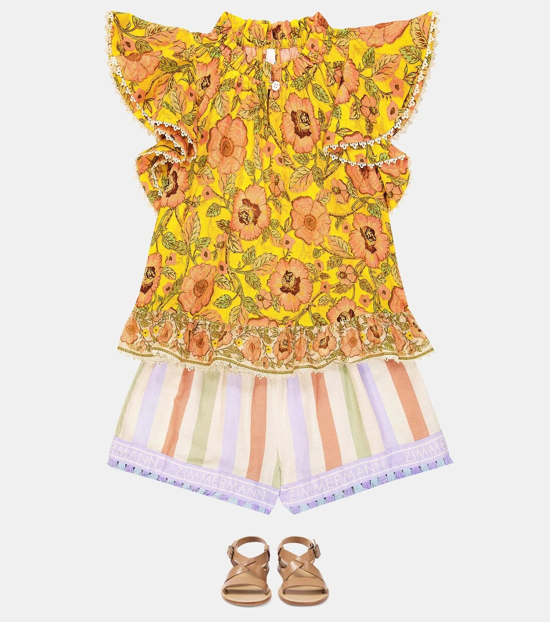 Zimmermann Kids - شورت قطني مخطط أغسطس