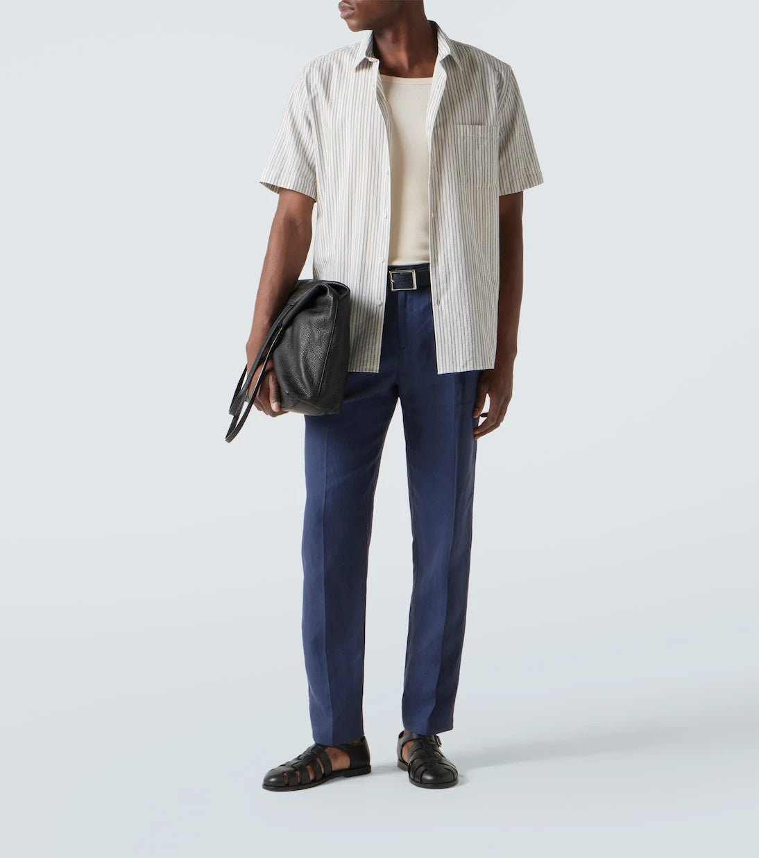Sunspel - Pleated linen straight pants