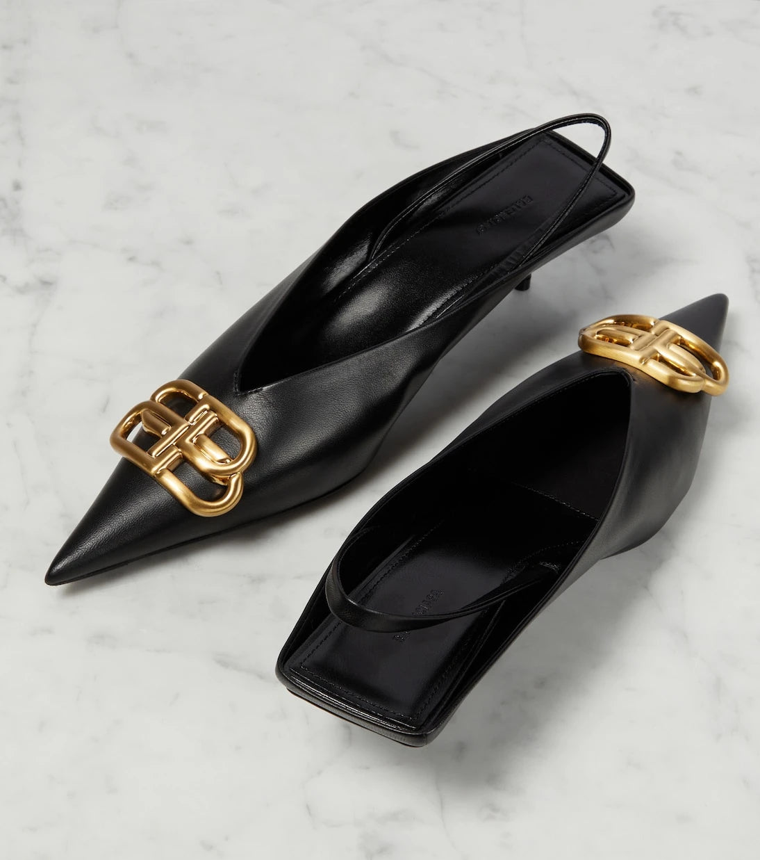 Balenciaga - Square Knife BB slingback mules