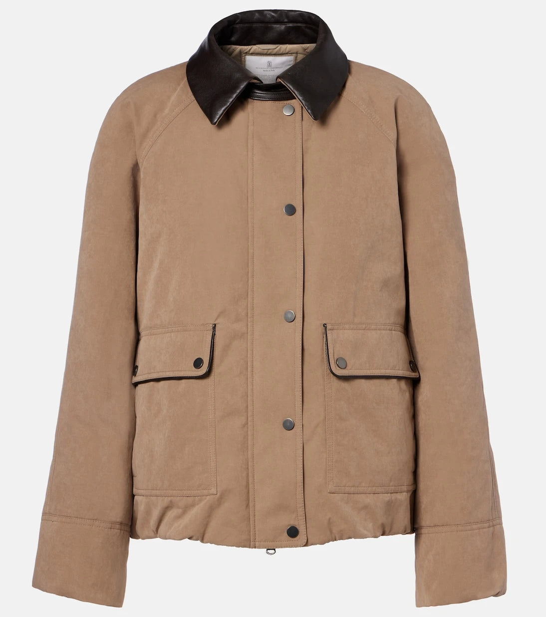 Brunello Cucinelli - Leather-trimmed padded jacket