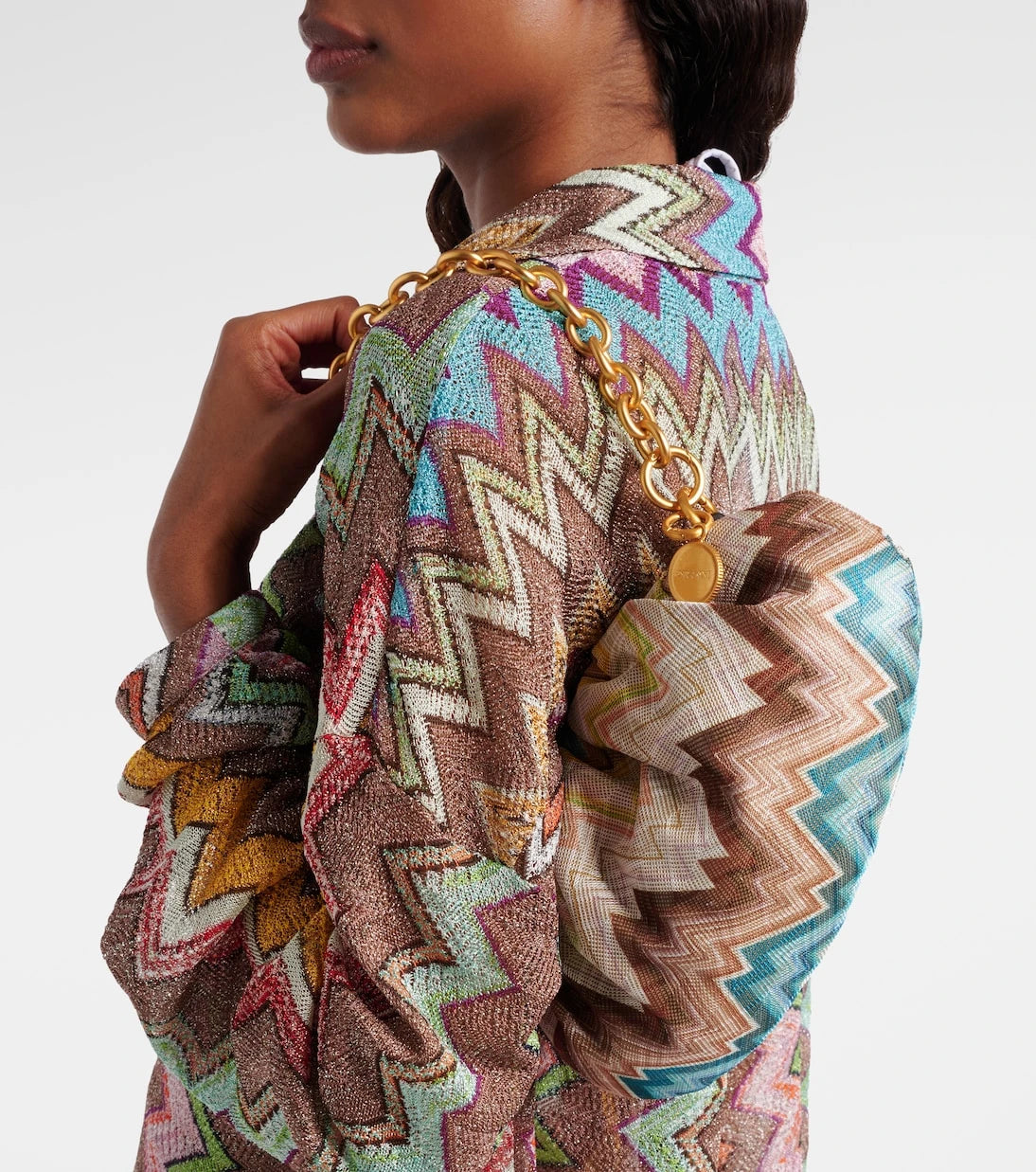 Missoni - Zigzag Small leather-trimmed shoulder bag