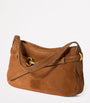 Brown Suede Aventure Shoulder Bag