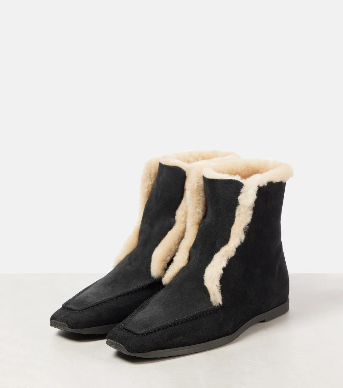 Toteme - Shearling-lined leather ankle boots