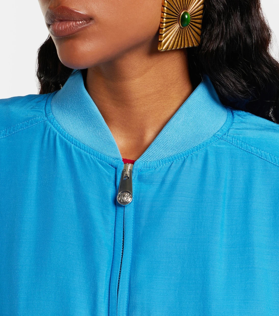 Versace - Oversized silk poplin blouson jacket