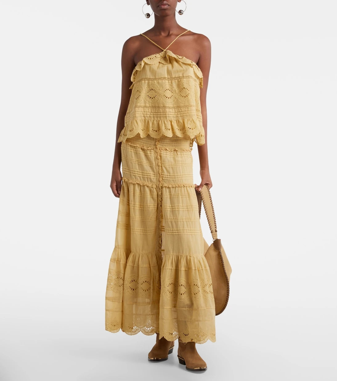 Marant Etoile - Paoline tiered cotton maxi skirt