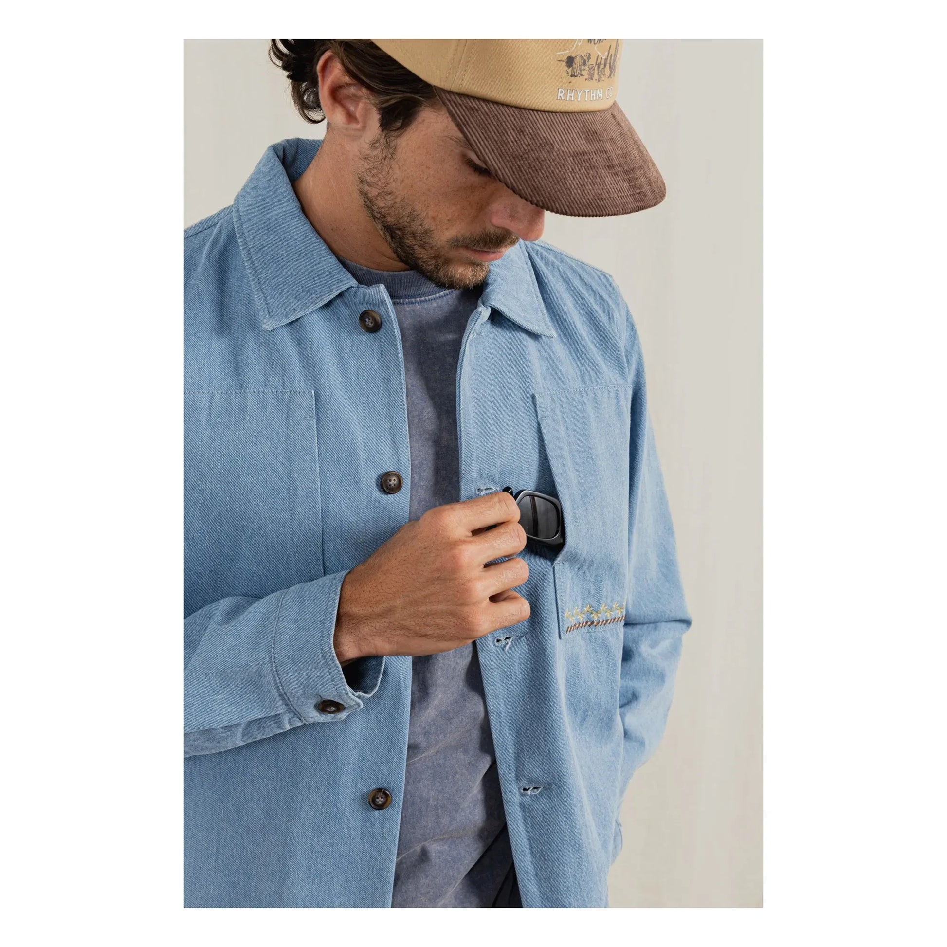 Rhythm - Arguam LS overshirt  | Light Blue