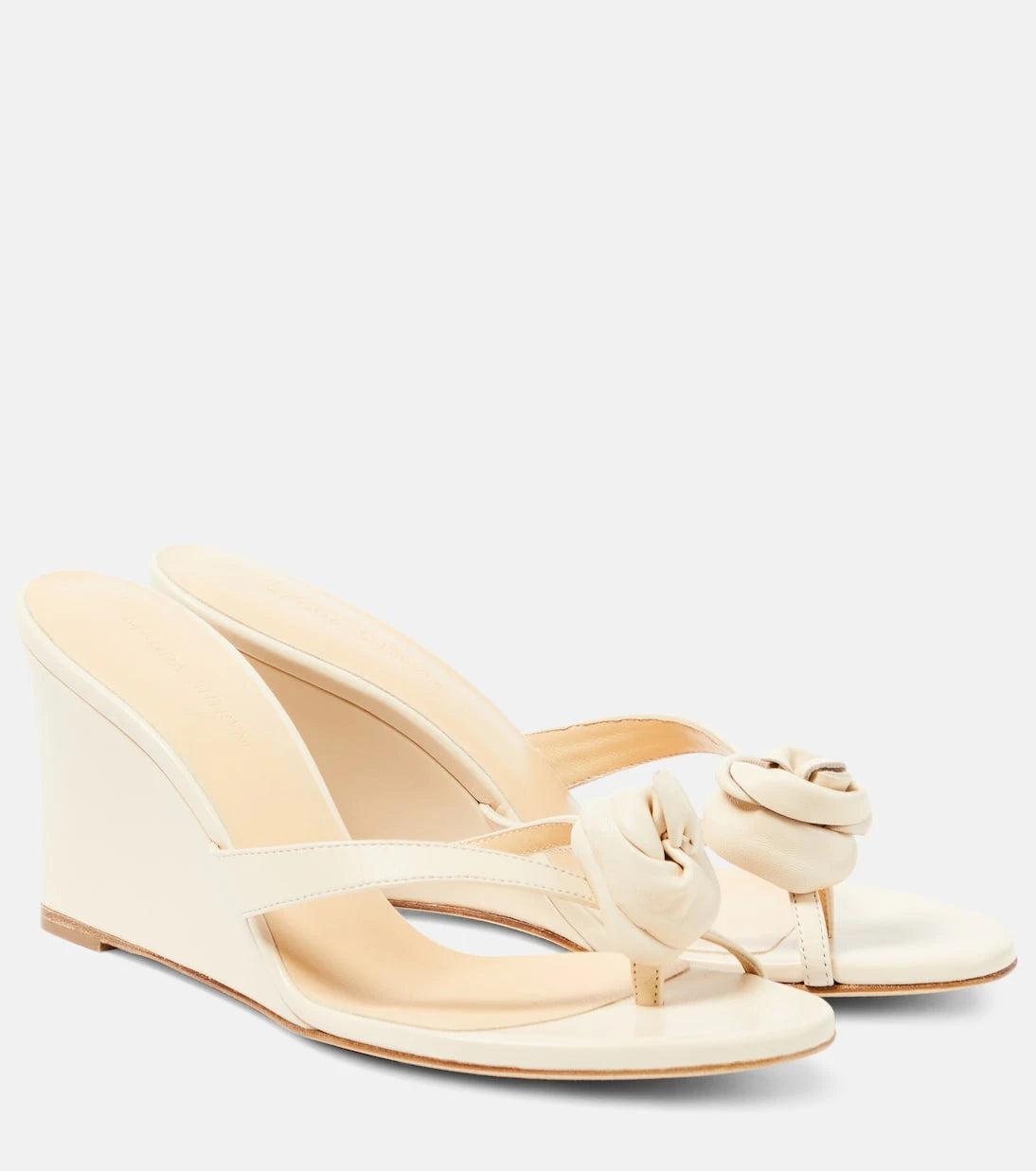 Magda Butrym - Floral-appliqué leather wedge sandals