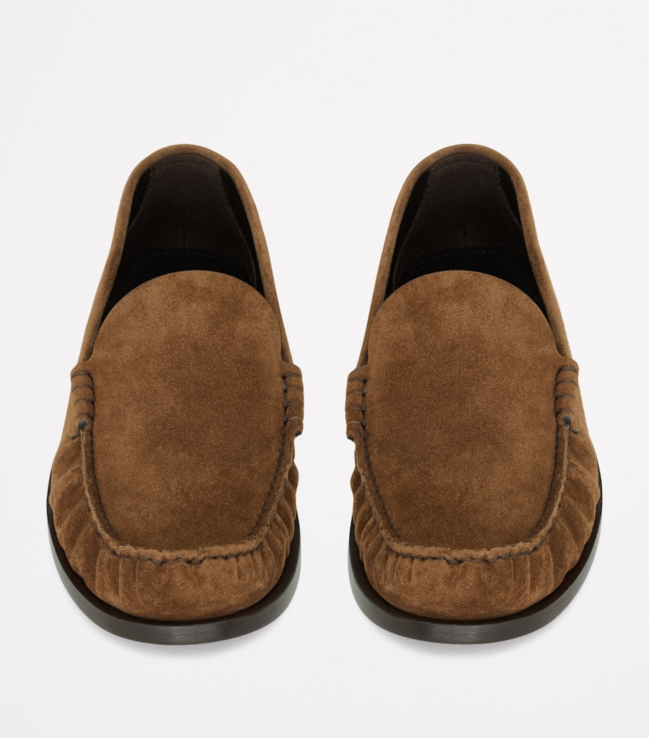 Beige Suede Laurent Loafers