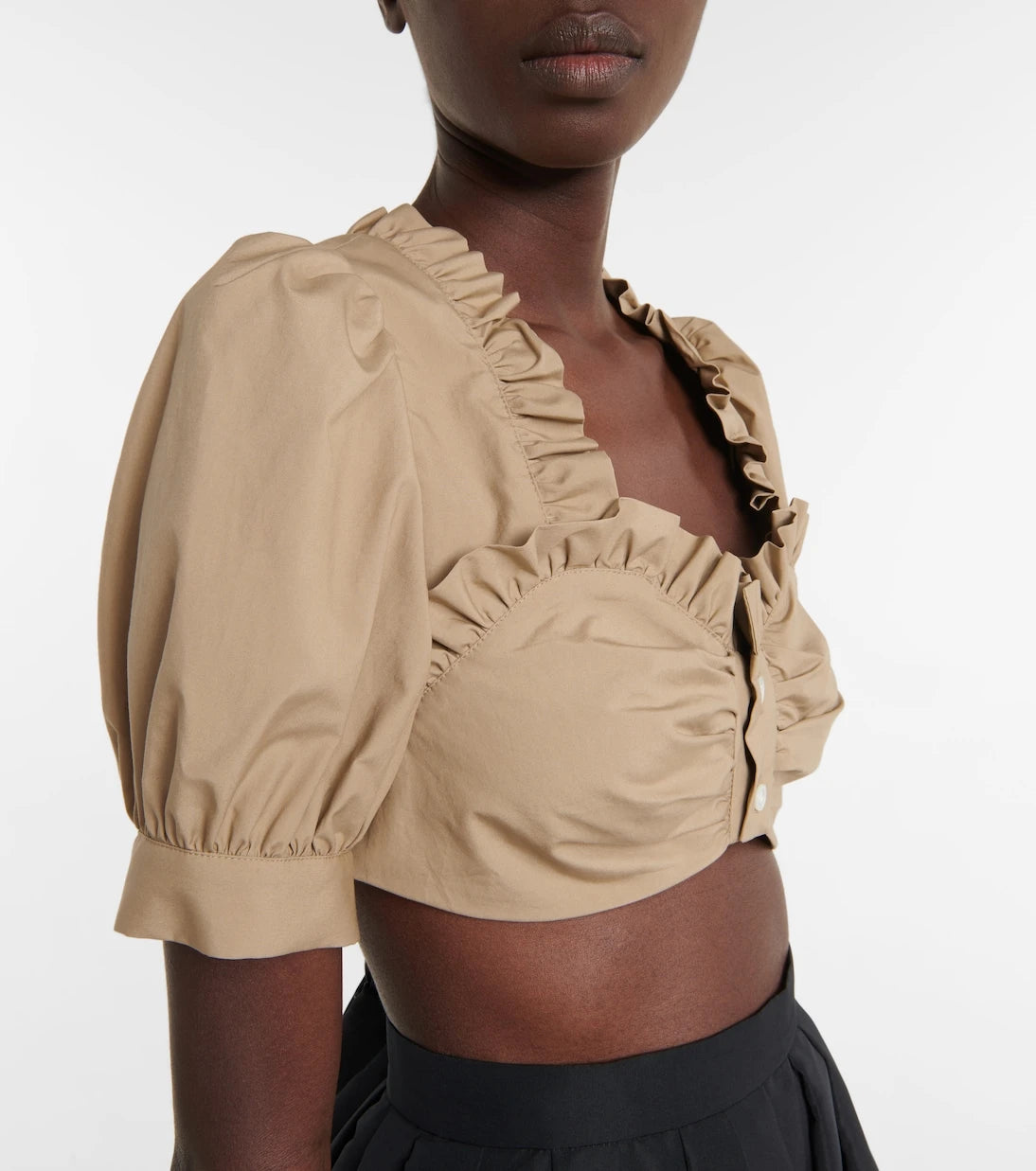Noir Kei Ninomiya - Gathered cotton crop top