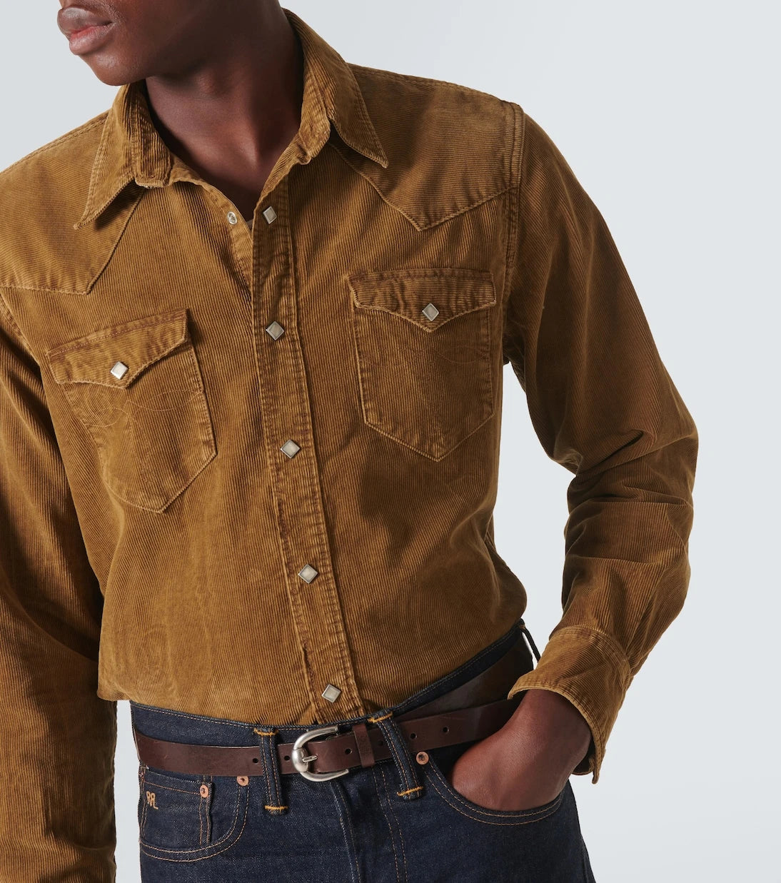RRL - قميص بافالو ويست قطني مضلع