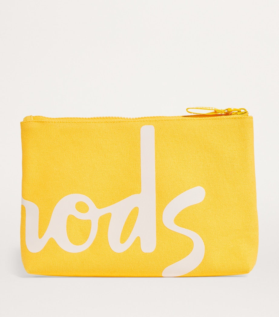 Yellow Medium Cotton Logo Pouch