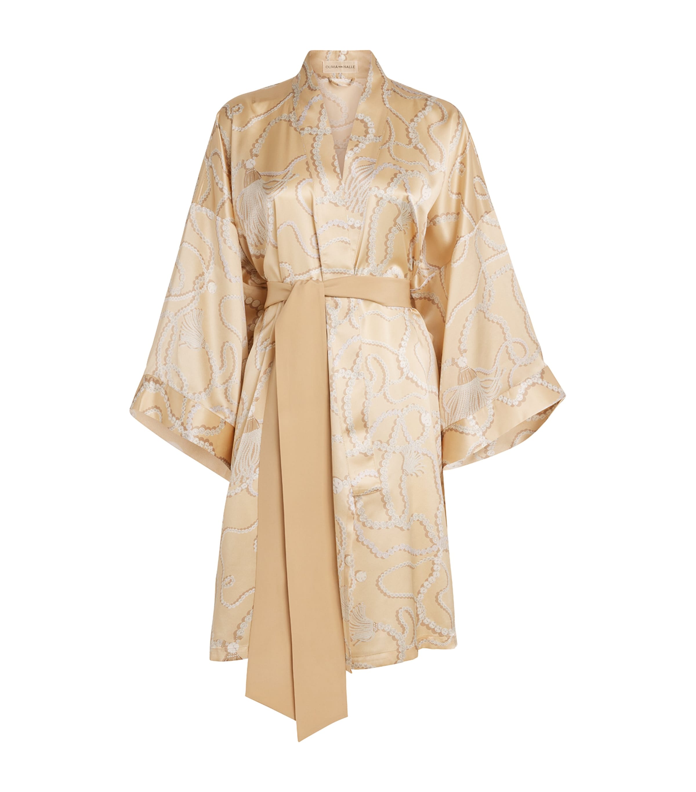 Silk Pearl Print Mimi Robe