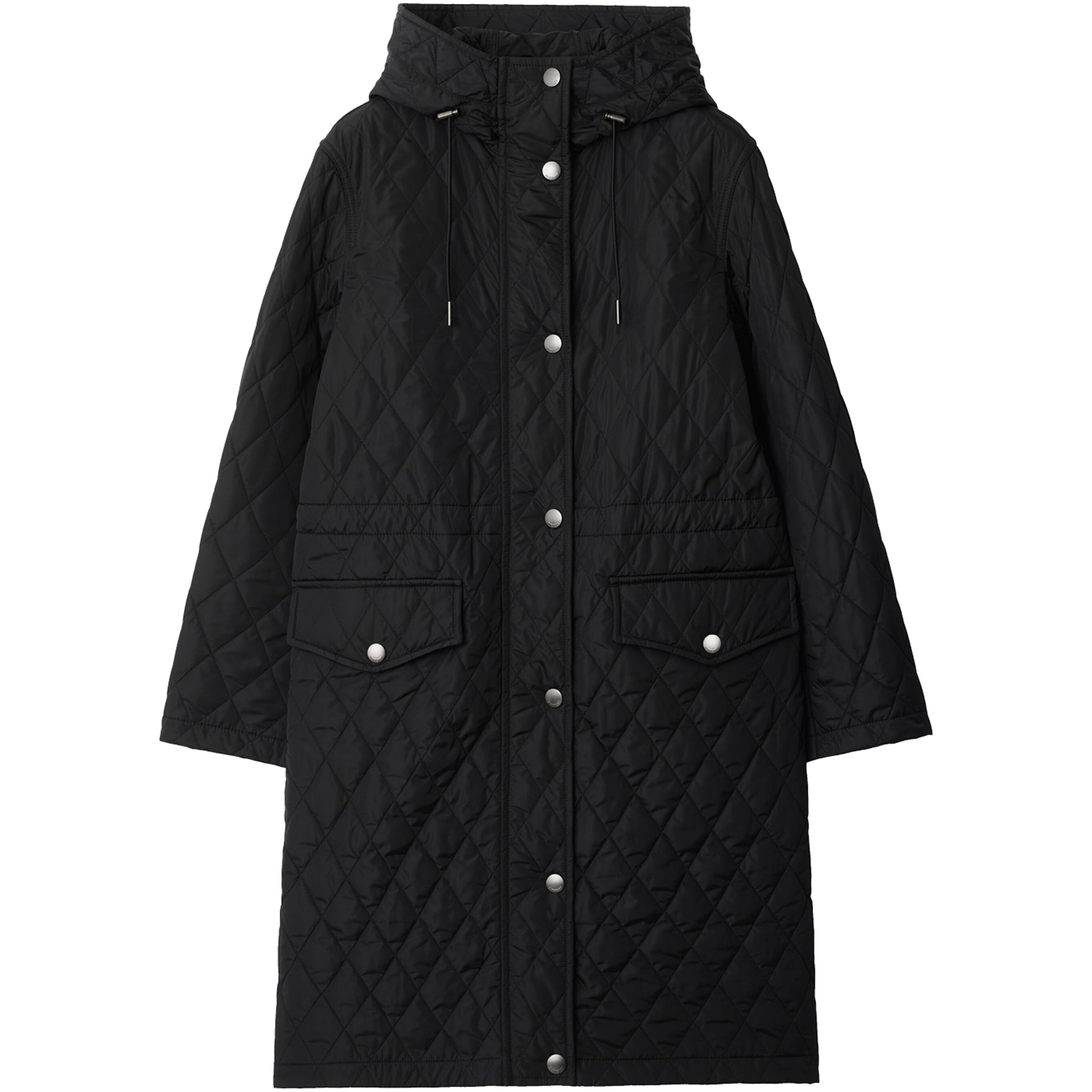 Nylon Quilted Hooded Parka BLACK