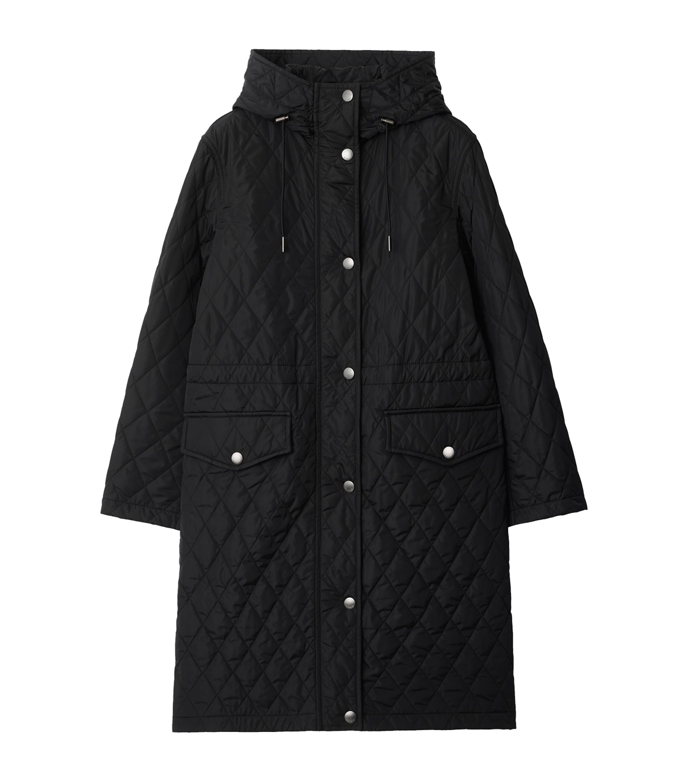Nylon Quilted Hooded Parka BLACK