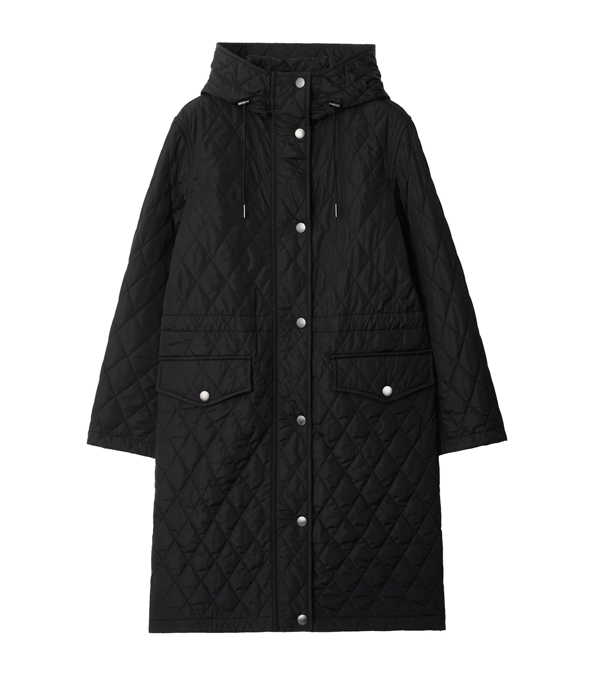Nylon Quilted Hooded Parka BLACK