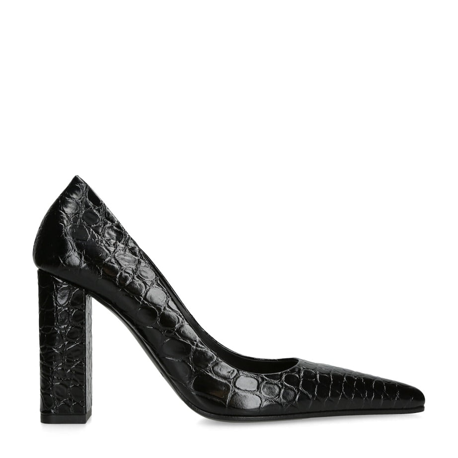 Alaïa Black Leather Point-Toe Pumps 90